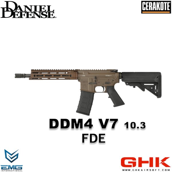 画像1: GHK M4 DDM4 V7 10.3in V3 GBB (FDE)(Co2)(セラコート／MGAカスタム＋) (1)