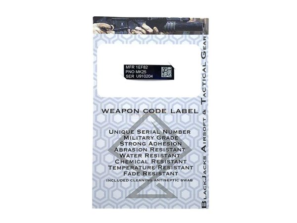 画像1: Blackjack Tactical  Weapon Code Label MK25(P226)用 (1)