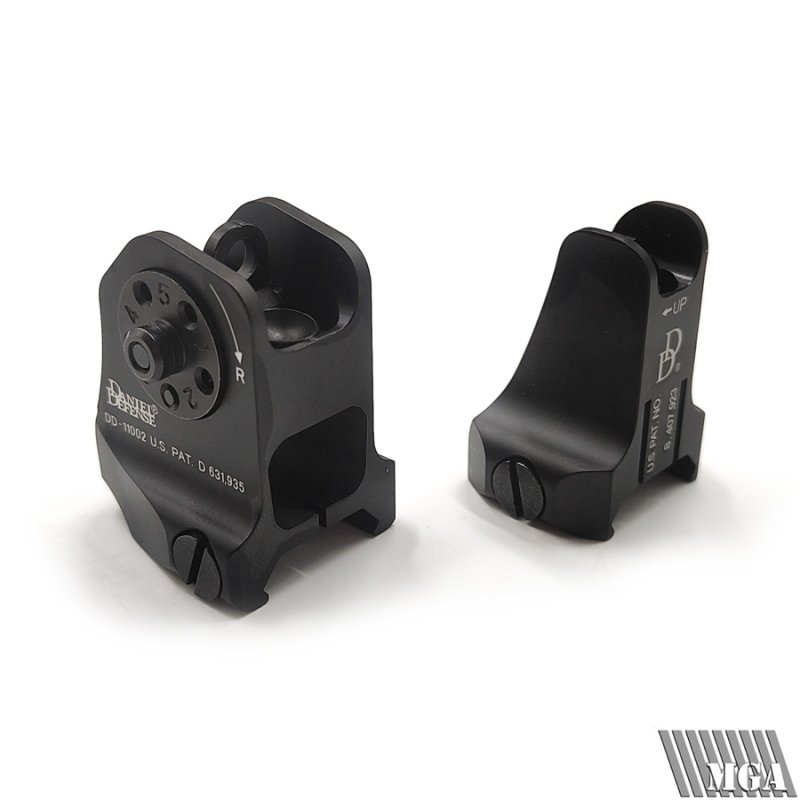 画像1: MGA Daniel Defenseタイプ フィクスドフロント / リアサイト (セラコート / BK / 刻印入り) (1)
